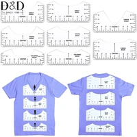 dd 8pcs t shirt alignment ruler pvc t shirt measurement ruler round neck and v neck guide tool for adult youth toddler infant