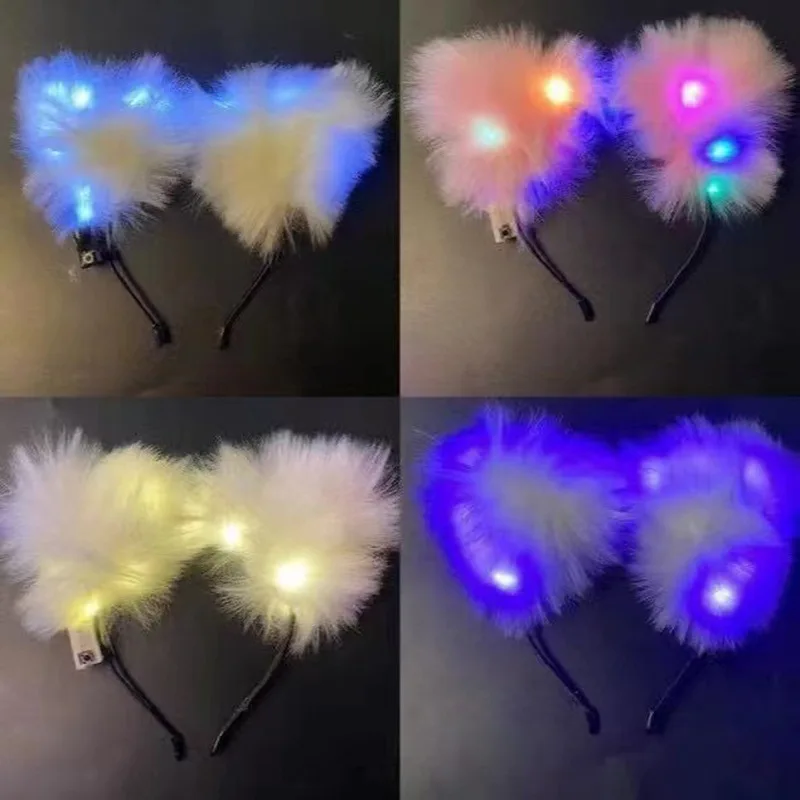

Cute Cat Ear Glowing Headband LED Flash Lights Fashion Head Band Kids Adults Hairband Hair Accessories Party Headwear Gift