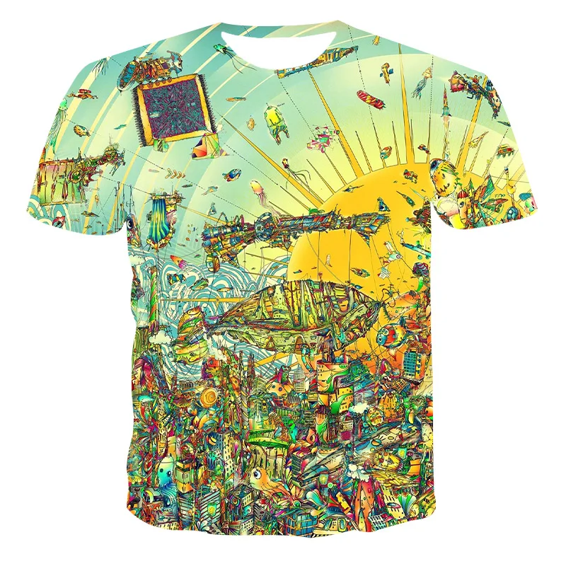 

Summer Men's T-shirt Casual New 3D Printing Sweatshirt Fashion Young Men and Women Streetwear 2021 Comfortable Shirt Large Size