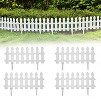 4pcs plastic white picket fence border splicable garden driveway landscape edging garden yard wedding decor european style