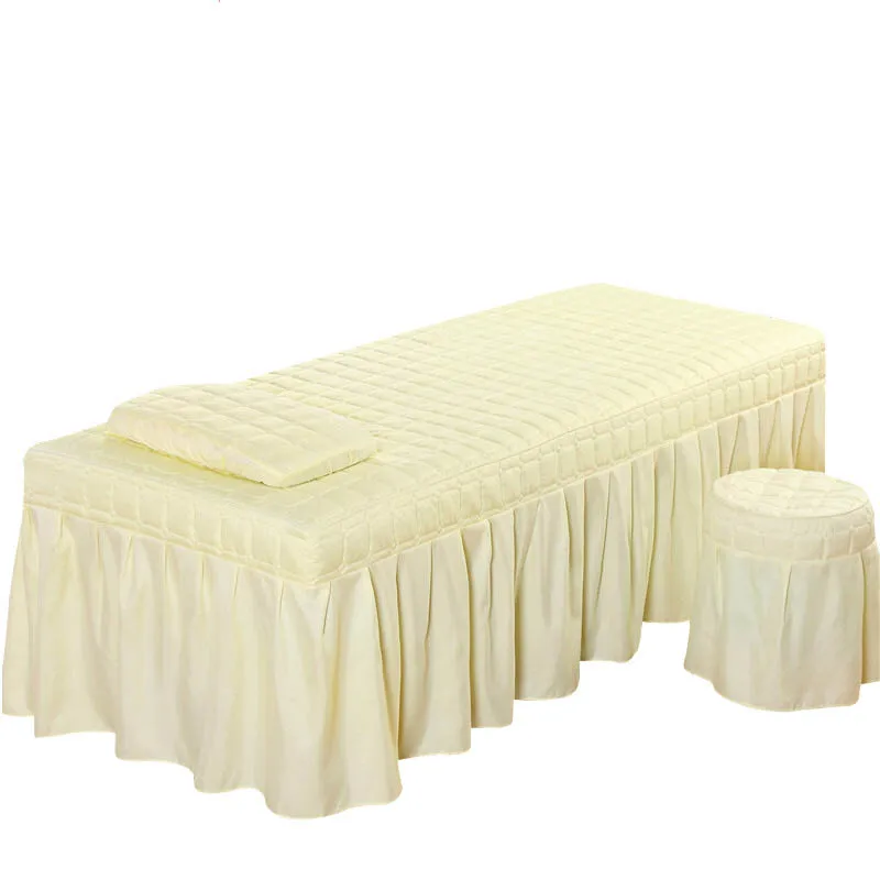 beige 190*80 см твердый красивый стол для массажного салона, простыня, приятная для кожи, простыня для массажа, спа-процедуры, кровать, полное покрытие с юбкой - Цвет: beige