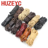 3mm real cowhide rope multiple styles diy leather cord bracelet necklace handmade beaded round rope jewelry accessories making