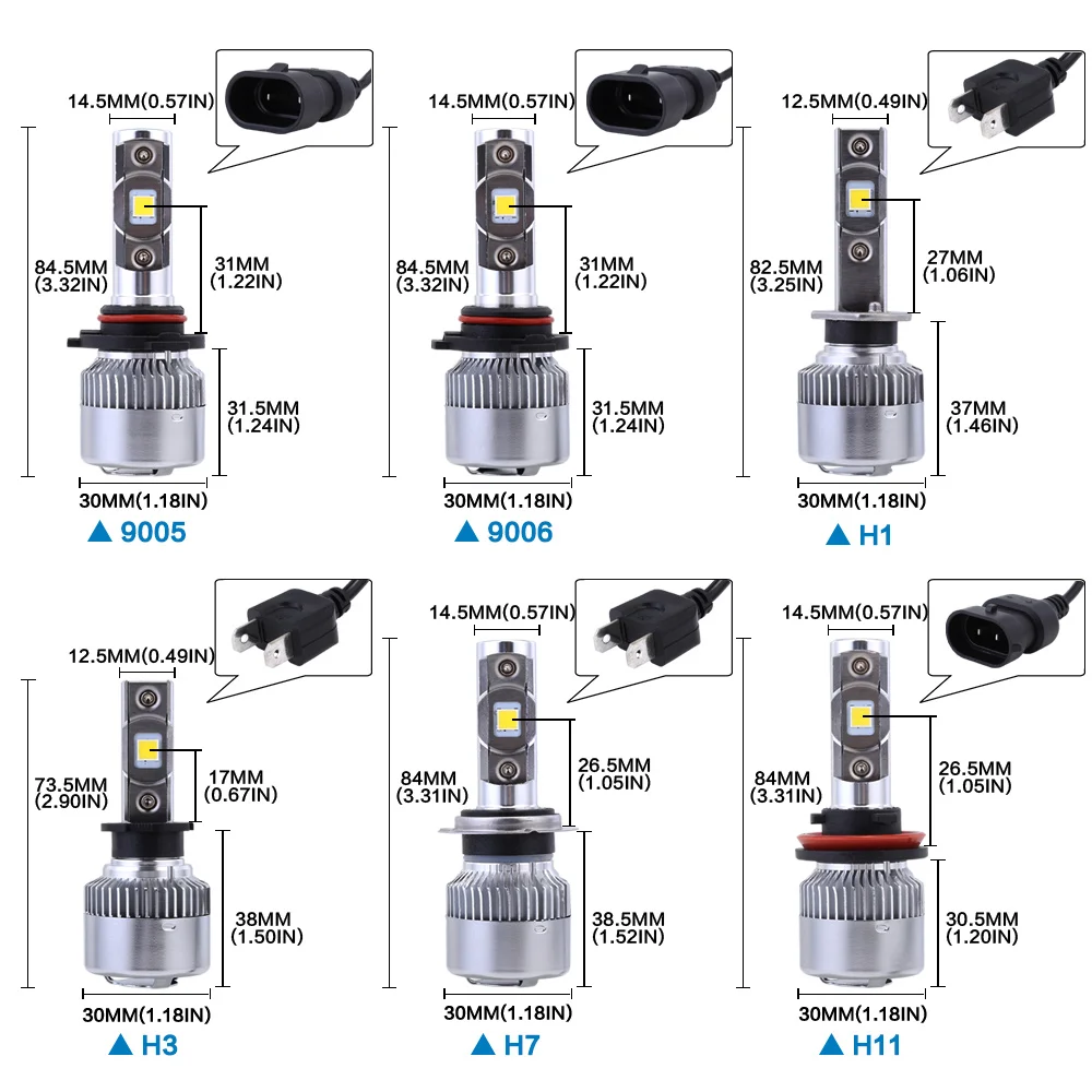 NOVSIGHT H7 светодиодный фар автомобиля лампы H8/H9/H11/H16JP HB3/9005 HB4/9006 H1 H3 64W 9600lm 6000K светодиодный помощи при парковке