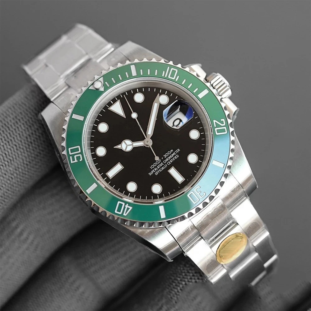 

New Men Luxury Watch Men 2813 Automatic Mechanical Stainless Steel Casual Business Sapphire Glass Green