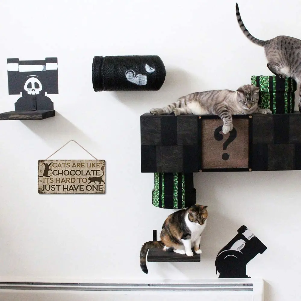 

Putuo Decor Funny Cat Sign12 x 8 Inch Hanging Plaque Cat Lover Gifts for Women (Cats are Like Chocolate)