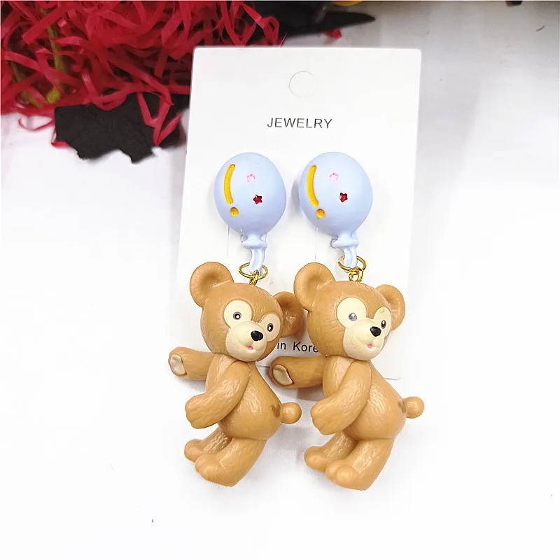 

Disney Anime Accessories Duffy ShellieMay Resin Fashion Girls Earrings Cute Stellalou Ears Decoration New Arrival
