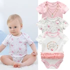 Детские модные комбинезоны с коротким рукавом для новорожденных комбинезон для маленьких девочек кружевная детская одежда для маленьких девочек
