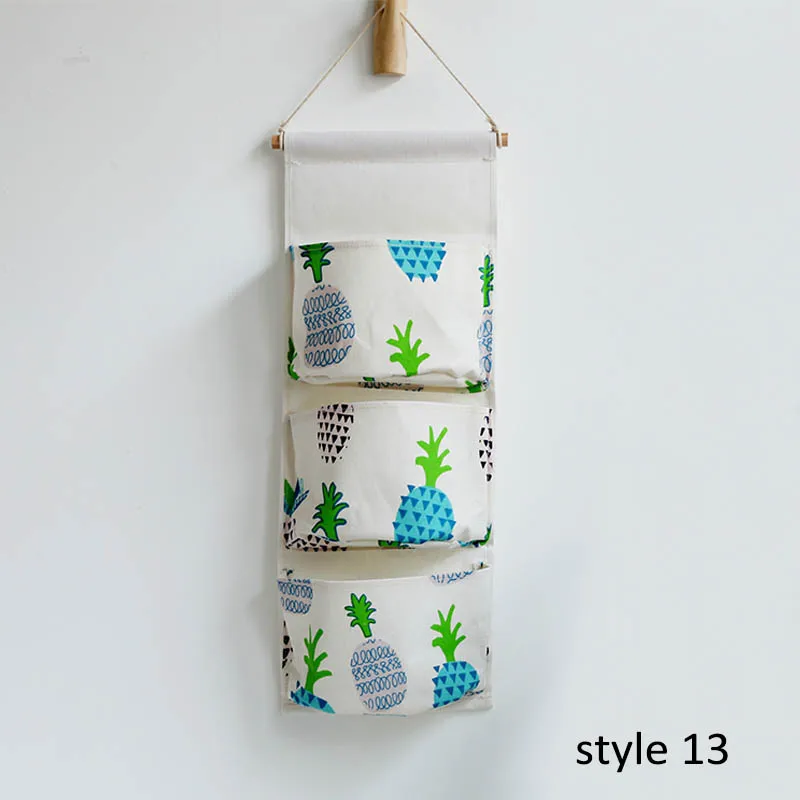 style 13 Шкаф контейнер хлопок белье 1 шт. в скандинавском стиле настенный мешок для хранения мелочей Органайзер портативный - Цвет: style 13