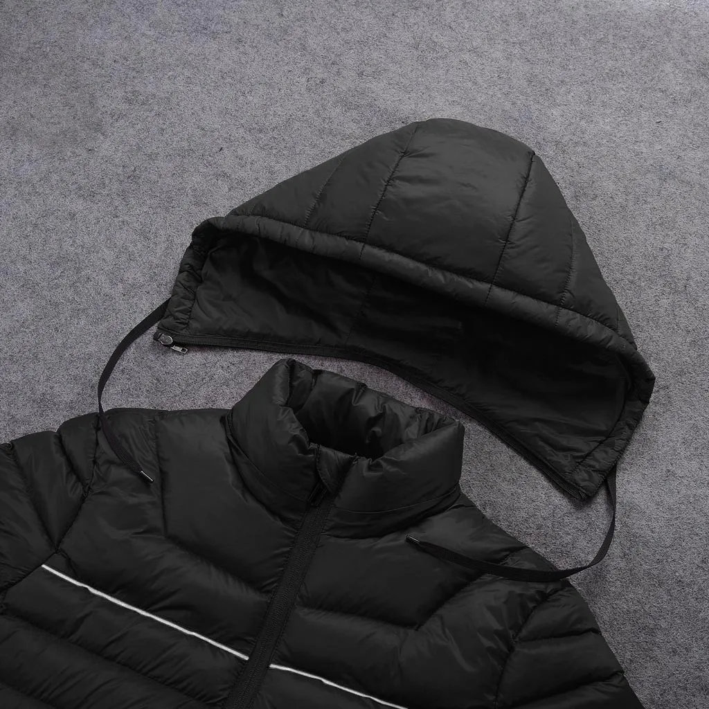Мужская зимняя куртка с капюшоном, пальто с подогревом, стеганое хлопковое пальто, Мужская теплая плотная куртка с капюшоном и длинным рукавом, верхняя одежда, Abrigo Hombre Gh4