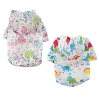 cute printed sunscreen clothes pet dog clothes air condition apparel breathable hoodied coats pet spring summer costumes