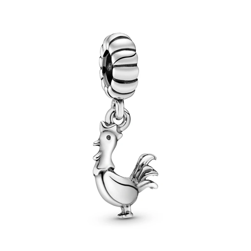 

100% Real 925 Sterling Silver Zodiac Chicken Charm&Bead Fit Original 3mm Bracelet&Bangle Making Fashion DIY Jewelry For Women