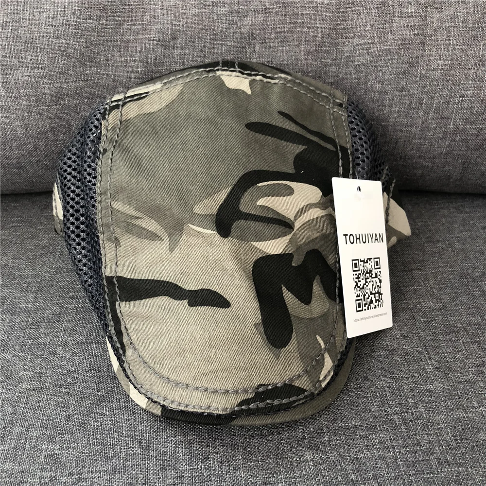 Кепка TOHUIYAN хлопковая камуфляжная кепка для газетчика летняя дышащая сетчатая