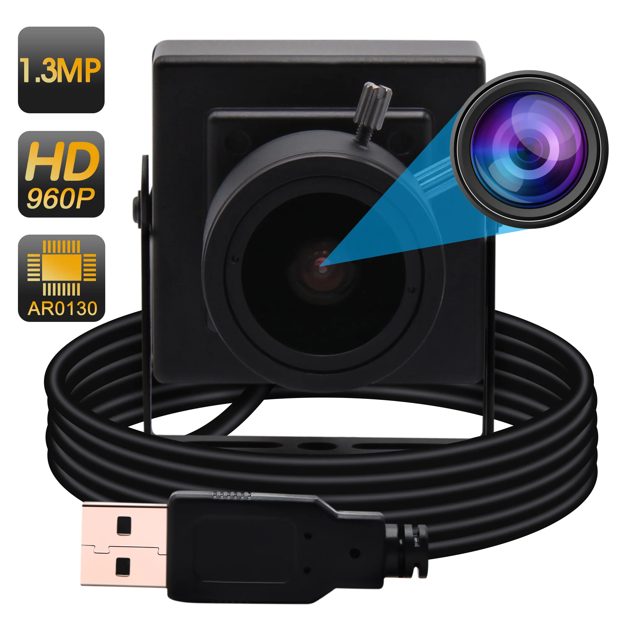 

HD Varifocal Low Light Camera USB 960P AR0130 CMOS 2.8-12mm Manual zoom usb 2.0 UVC OTG webcam camera for Security PC Computer