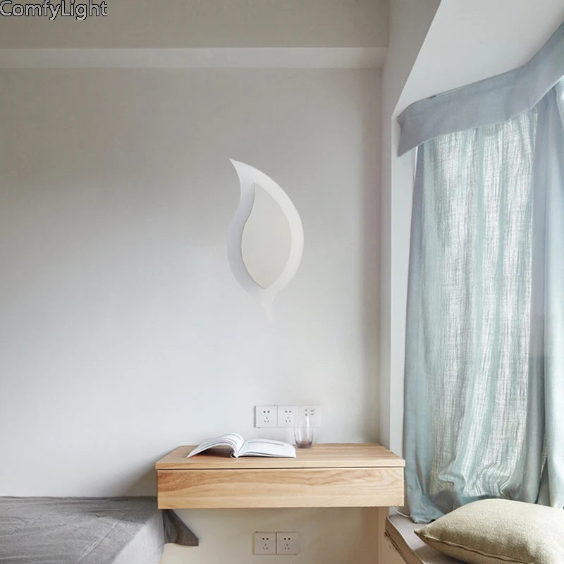 Online Lampada Da Parete Nordica Foglia Camera Dei Bambini Luce Comodino LED Soggiorno Loft Interno Illuminazione Decor Illuminazione Portico Acrilico Lanterne Corridoio