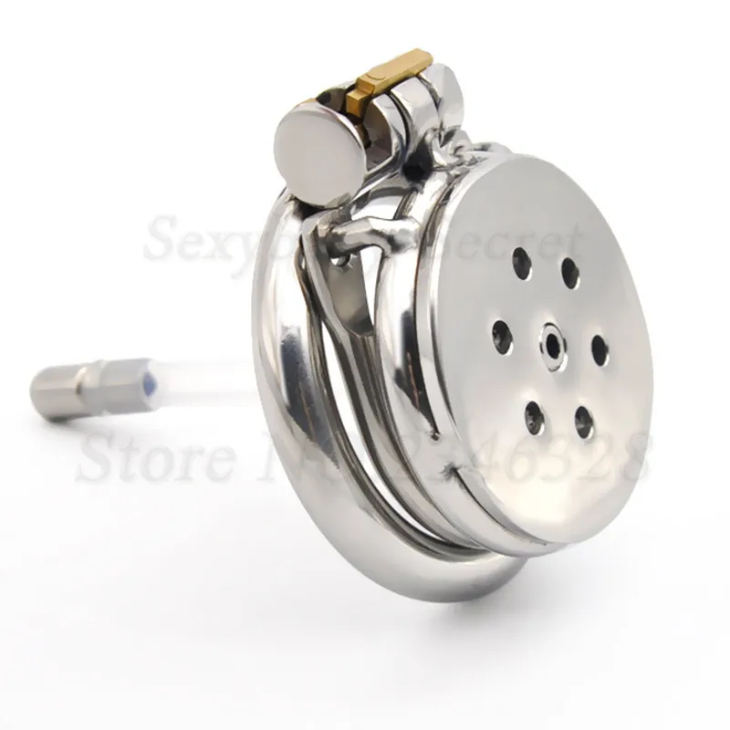 Супер короткое мужское устройство верности из нержавеющей стали с кольцевым