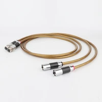 hi end hexlink golden 5 c copper hifi xlr cable 6n occ hifi dual xlr male to female interconnect cable with carbon fiber adapter