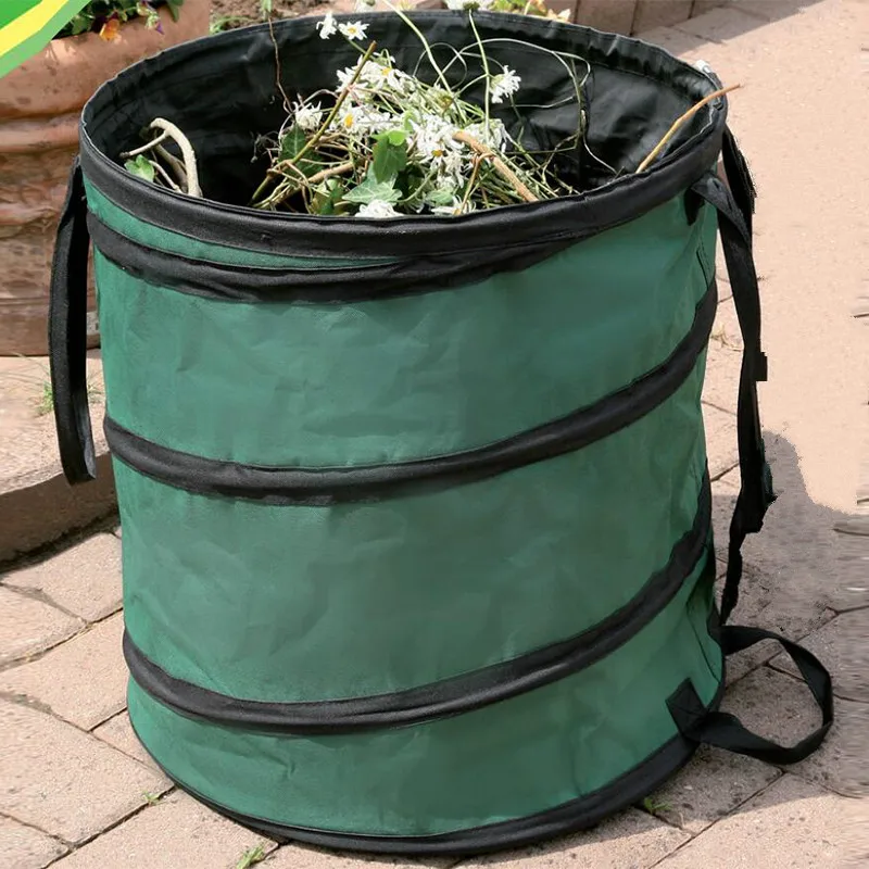 Портативный складной всплывающий садовый лист мусорный бак для мусора мешок