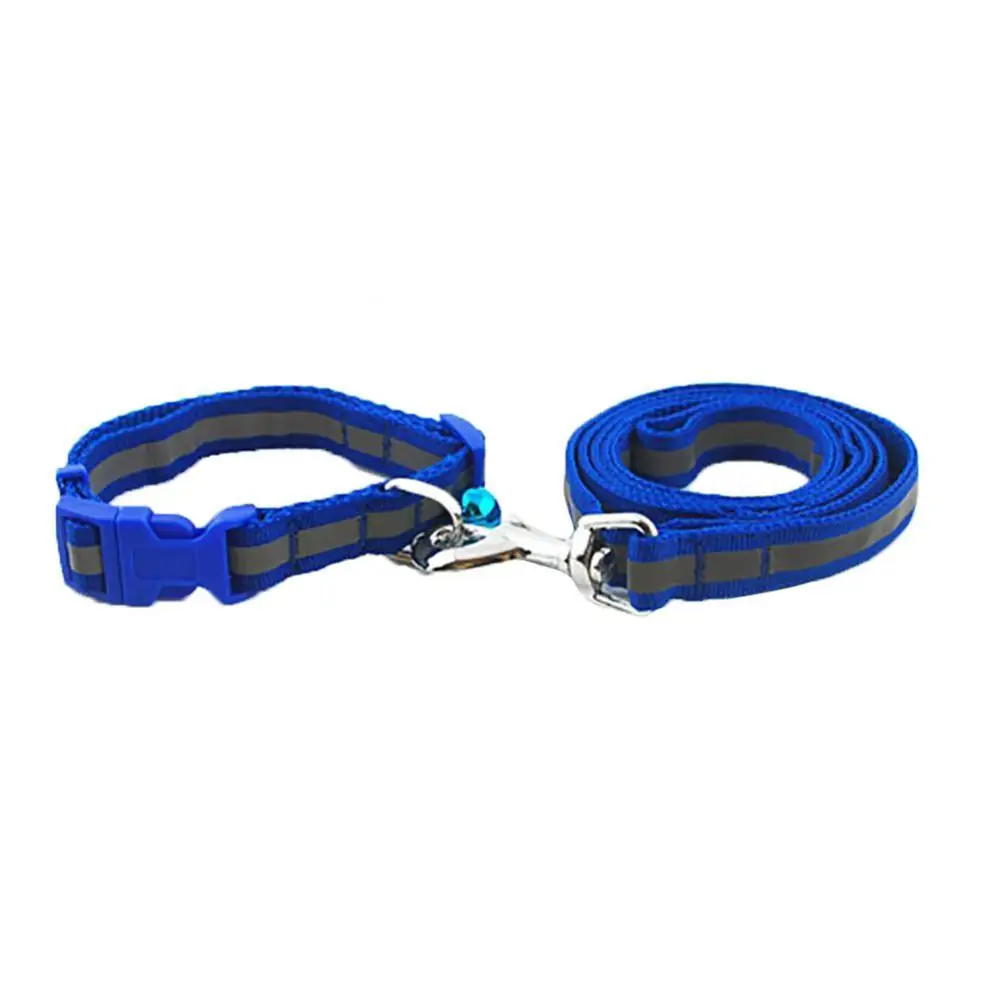 

50% Hot Sales!!! Adjustable Safety Reflecting Pet Dog Puppy Bell Collar with Walking Lead Leash