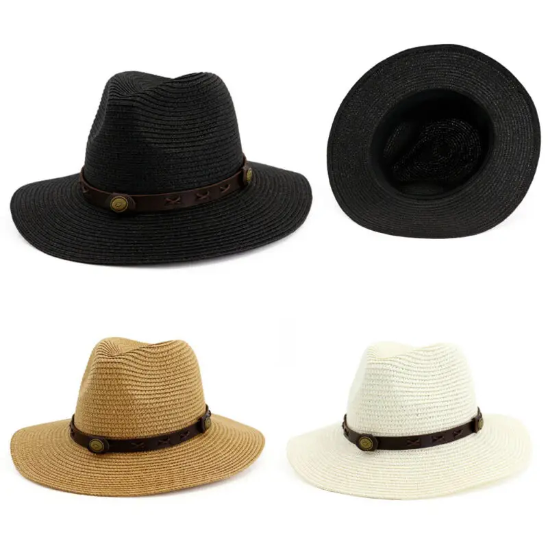 Горячая Распродажа Женская Мужская Fedora Мужская Гангстерская шляпа женская летняя пляжная шляпа соломенная шляпа-Панама