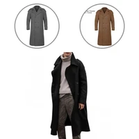 stylish trench coat button closure all match soft touching winter coat winter coat men long trench