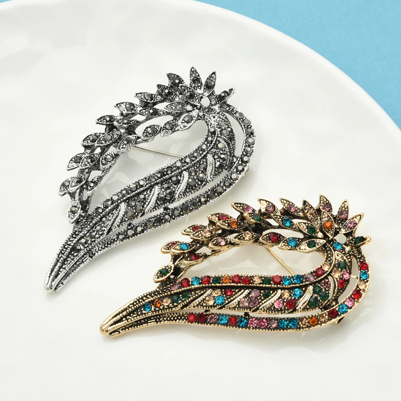 

Wuli&baby Vintage Geometric Flower Brooches For Women Men 2-color Rhinestone Flower Party Office Brooch Pins Gifts