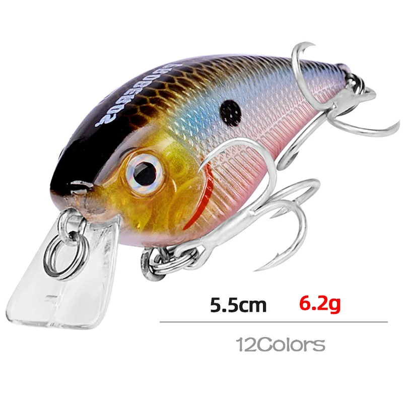 

1PCS 5.5cm 6.2g Black Minnow Wobblers Pike Fishing Lure Artificial Bait Hard Swimbait Mini Crankbaits Fishing Tackle Lures