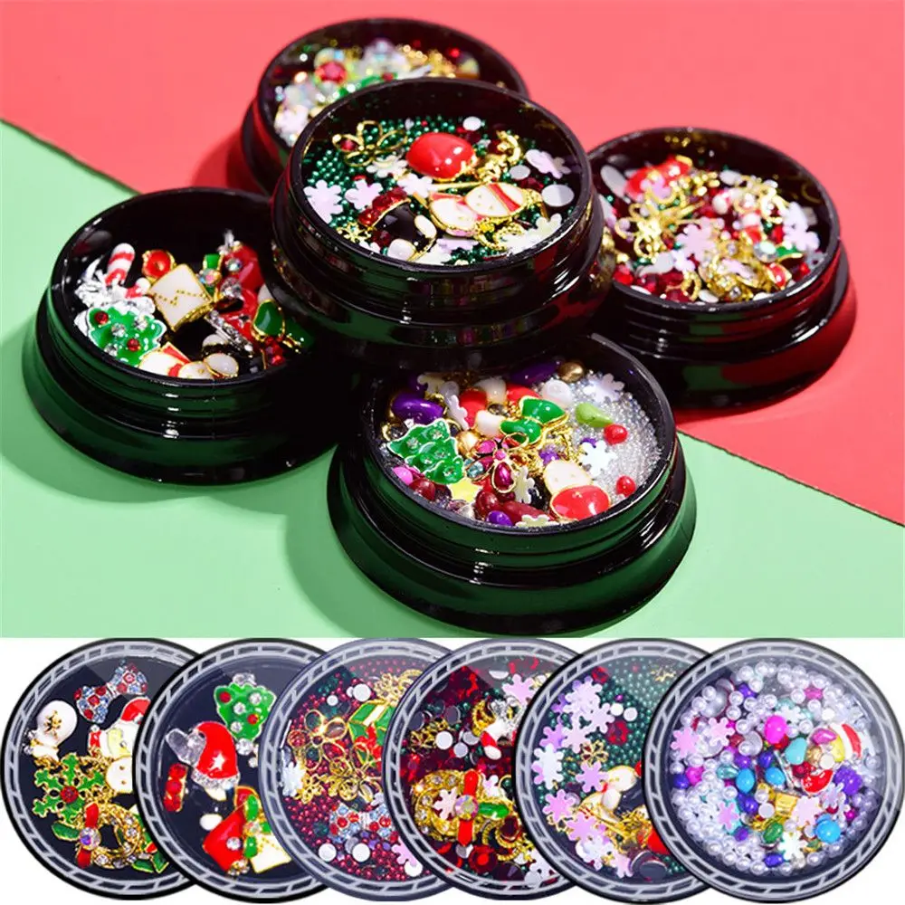 

Christmas Tree Santa Claus Reindeer 3D Flakes Slices Merry Christmas Luxury Crystal Nail Art Sequins Alloy Glitter Drills