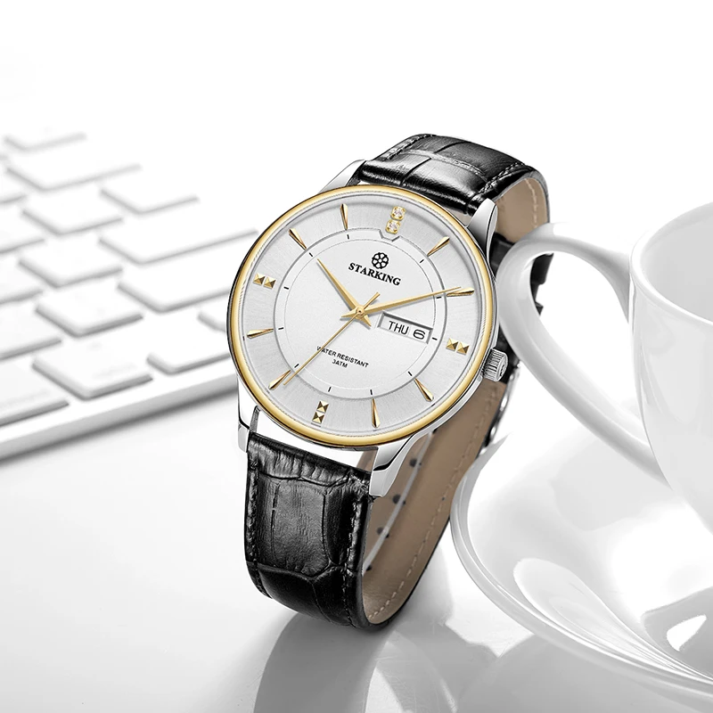 Часы мужские Кварцевые водонепроницаемые из нержавеющей стали с сапфировым