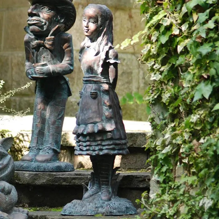 Adornos de resina para el pa&iacute;s de las Maravillas, adornos artesanales para decoraci&oacute;n de jard&iacute;n, Alices, oruga, conejo blanco, gato de Cheshire-2