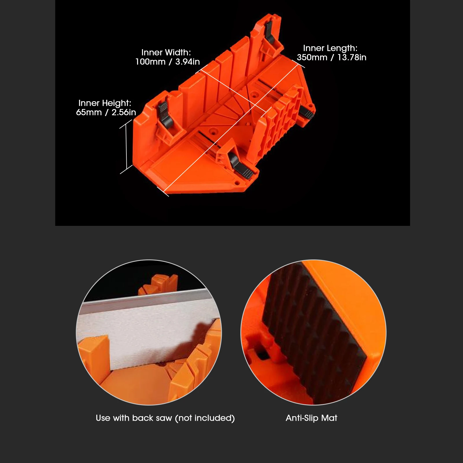 14 дюймов стусло с подвижными и Non-slip челюсти для задняя пила слот углами 45/22 5/90