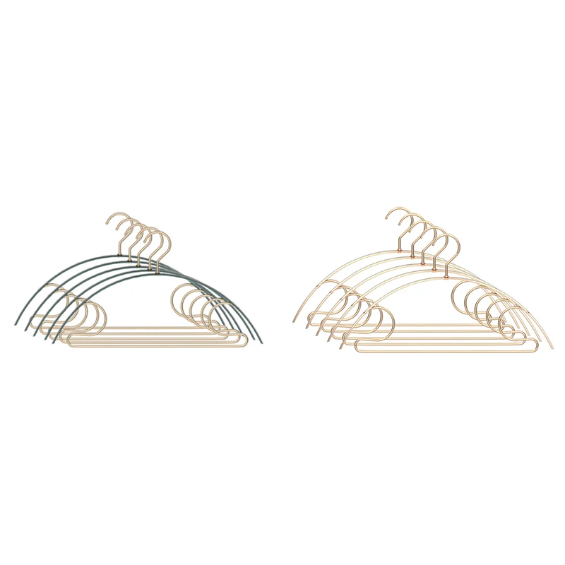 

5Pcs Clothes Hanger Aluminum Alloy Wardrobe Space Saving Clothing Hanger Non Slip Drying Hanger Sweater Storage Rack