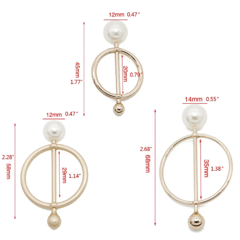 

10Pcs Women Pearls Round Circle Scarf Ring Waist Buckle Silk Clasp Clips for Neckerchief T-Shirt Shawl Ring Wrap Holder