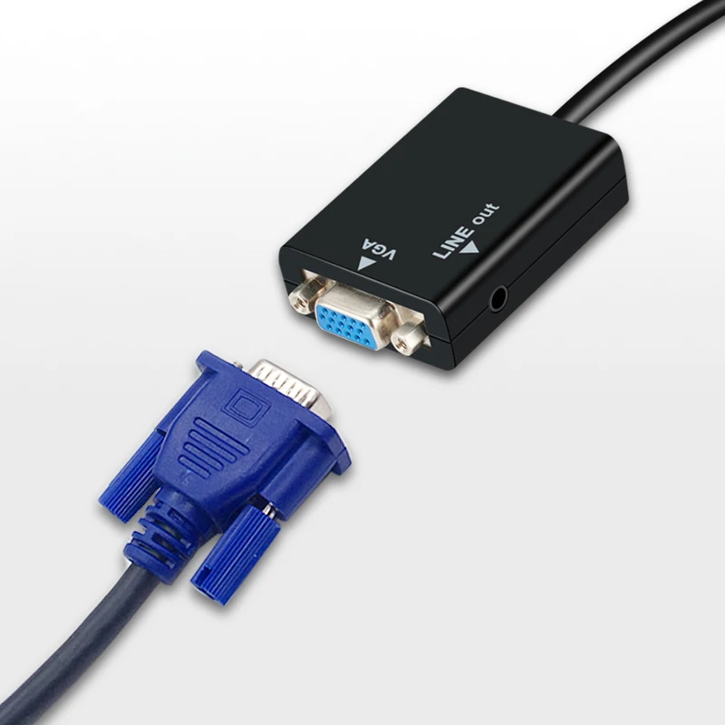 Новый VGA папа к HDMI Женский конвертер адаптер кабель с аудио выходом 1080P
