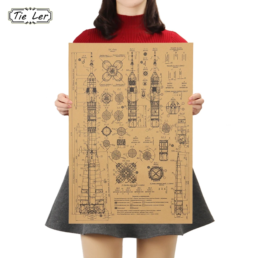 TIE LER Carrier реактивный дизайн рукописный плакат из крафт бумаги винтажное