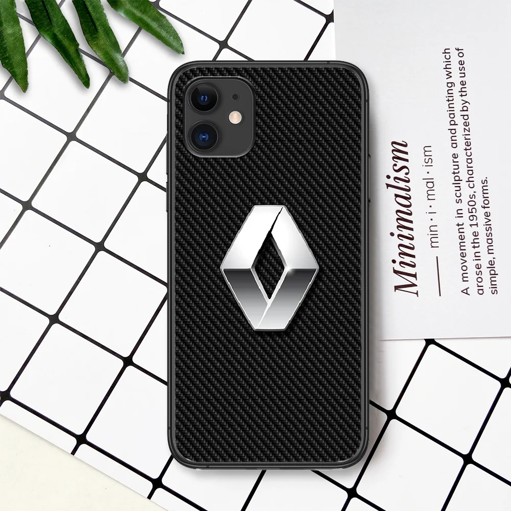 

Renault Rs Car Phone Case For IPhone 4 4s 5 5S SE 5C 6 6S 7 8 Plus X XS XR 11 12 Mini Pro Max 2020 black Coque Trend Etui Luxury
