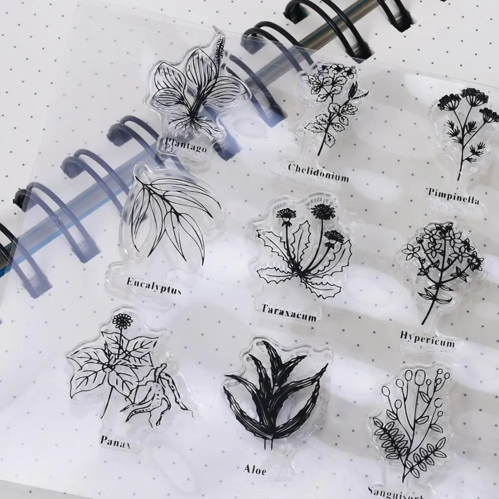 Листья цветы Растения Сад четкая прозрачная печать резиновая печать|Штампики| |