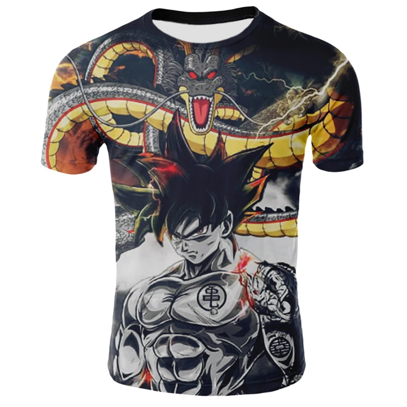 Dragon Ball Z 3D Футболка мужская Супер Сон Гоку короткий рукав короткая футболка с