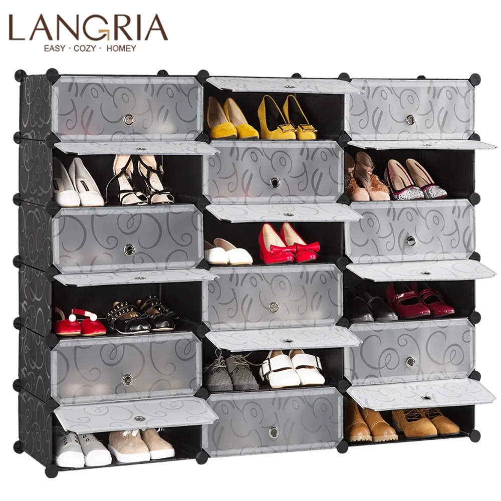 LANGRIA 18 Куб DIY сборочные органайзеры для обуви модульный шкаф хранения пыли и влаги