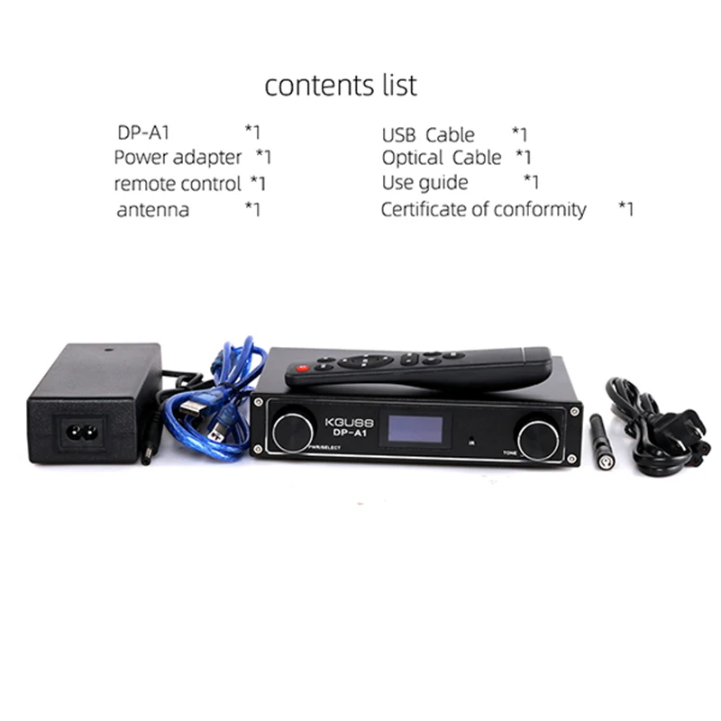 KGUSS DP A1 Цифровой Bluetooth 4 2 CSR64215 усилитель USB/оптический/коаксиальный/AUX Вход TAS5352A 24