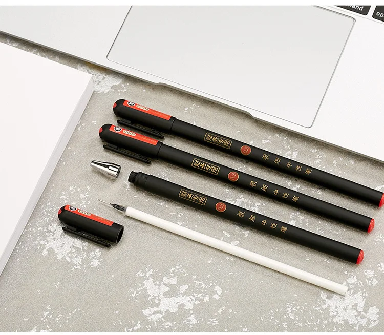 Ручка с гелевыми чернилами тонким кончиком 2 шт./компл. 0 3 мм|Гелевые ручки| |