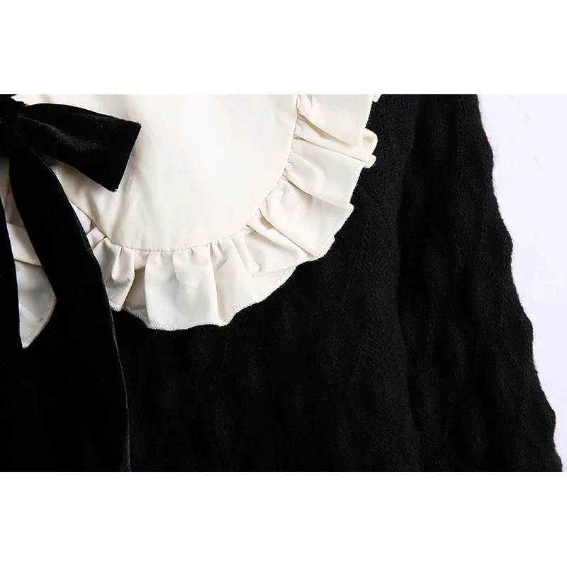 Женский трикотажный свитер KONDALA Za однотонный черный пуловер с длинным рукавом и