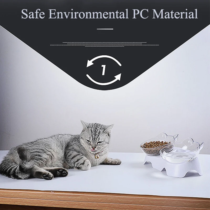 Миски для кошек двойные миски с приподнятой подставкой Нескользящие корма и воды