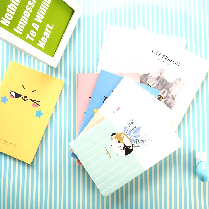 

4pcs A5 Notebook Simple Creative Cute Notepad Diary Book Kawaii Stationery Student Workbook Office and School Supplies