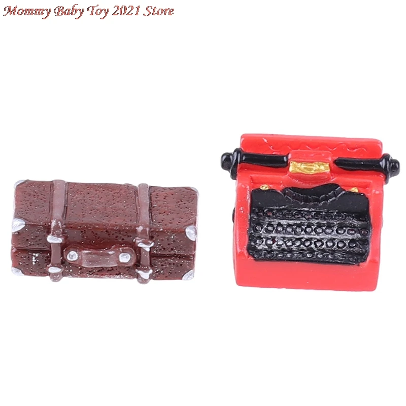 

Stimulation Vintage Suitcase Typewriter Dollhouse Miniature 1:12 Scale Fairy Doll Home Life Scene Furniture Toys