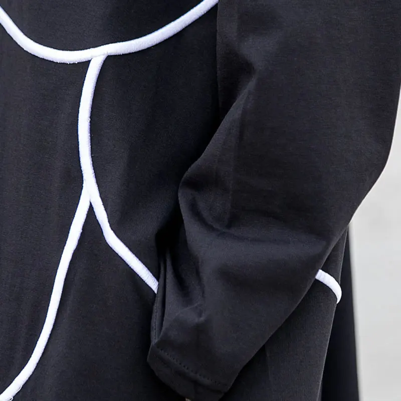 

Patchwork Pleated Ruffles Dress Women Clothes 2021 Spring New Fashion Loose Pullover Plus Size Long Sleeve Dresses Z155