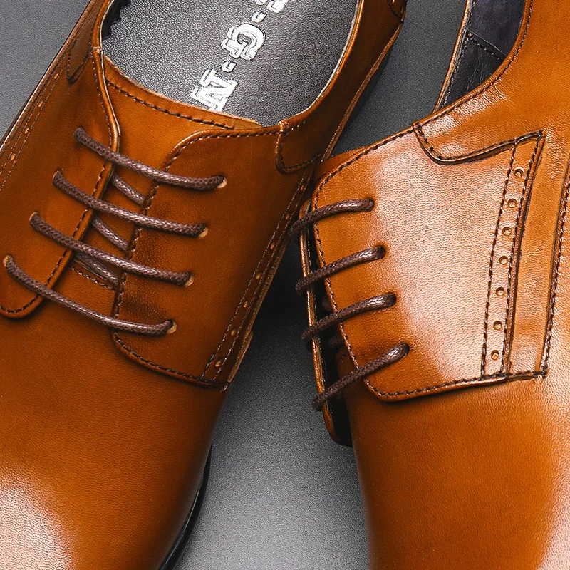 QYFCIOUFU/Брендовые мужские оксфорды с острым носком Официальная обувь Мужские