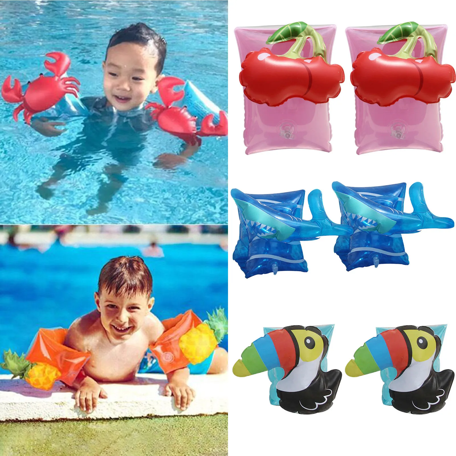 1 пара ПВХ плавательный кольцо для руки Краб Фламинго надувные нарукавные