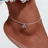 turkey small elephant anklets for women metal alloy foot jewelry summer beach barefoot bracelet ankle on leg best friend gifts