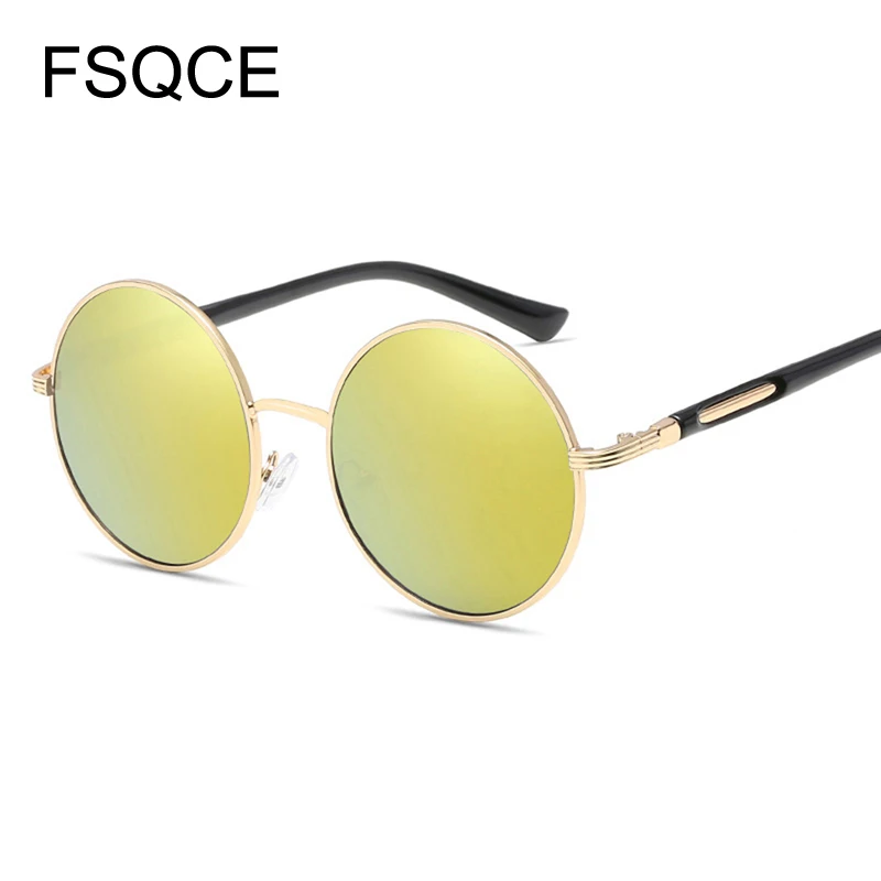 Солнцезащитные очки в стиле ретро винтажные круглые зеркальные женские