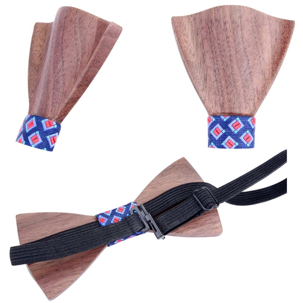 2020 новый регулируемый деревянный галстук-бабочка ручной работы серебристый